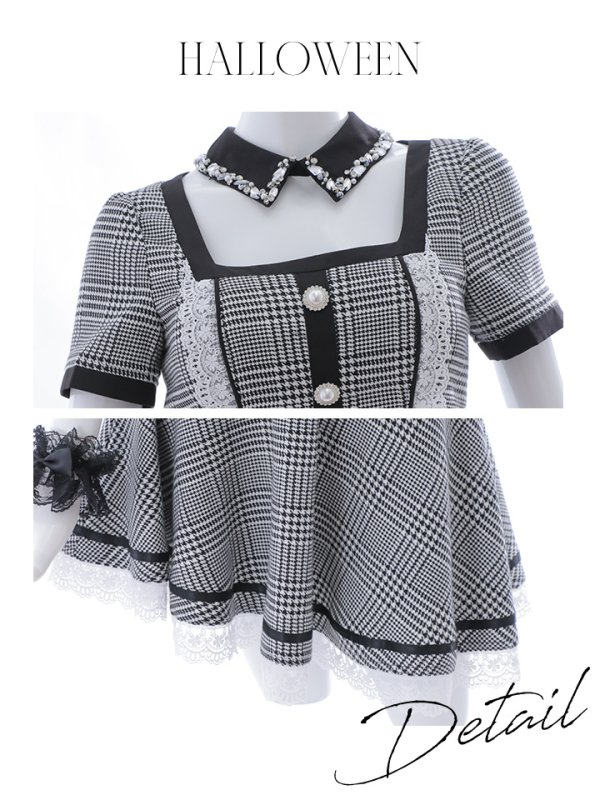 画像20: 【SALE!!】【即日発送】【ハロウィン】【LARME/ラルム掲載】 グレンチェックセットアップバニー 【コスプレ6点セット】【XS-Mサイズ/1カラー】[OF01]