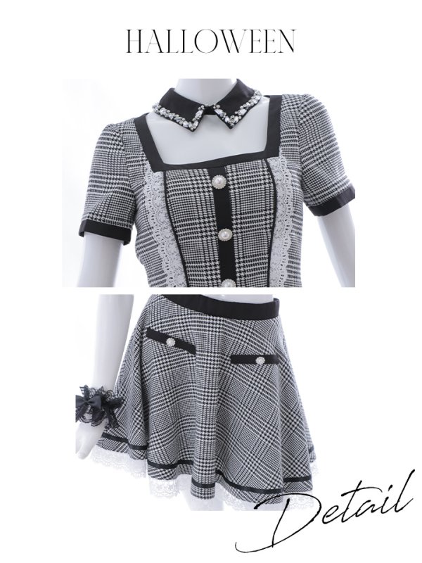 画像19: 【SALE!!】【即日発送】【ハロウィン】グレンチェックセットアップバニー 【コスプレ6点セット】【XS-Mサイズ/1カラー】[OF01]
