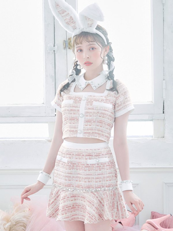 画像4: 【SALE!!】【即日発送】【ハロウィン】 ツイードセットアップバニー【コスプレ6点セット】【XS-Mサイズ/1カラー】[OF01]