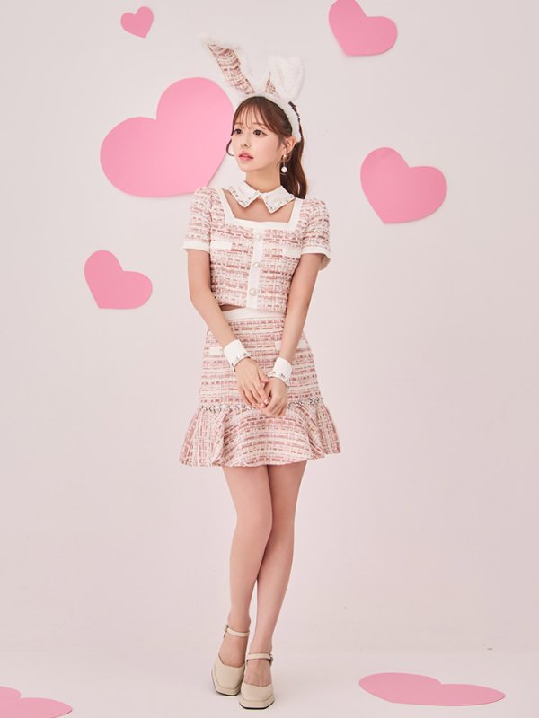 画像3: 【SALE!!】【即日発送】【ハロウィン】 ツイードセットアップバニー【コスプレ6点セット】【XS-Mサイズ/1カラー】[HC03]