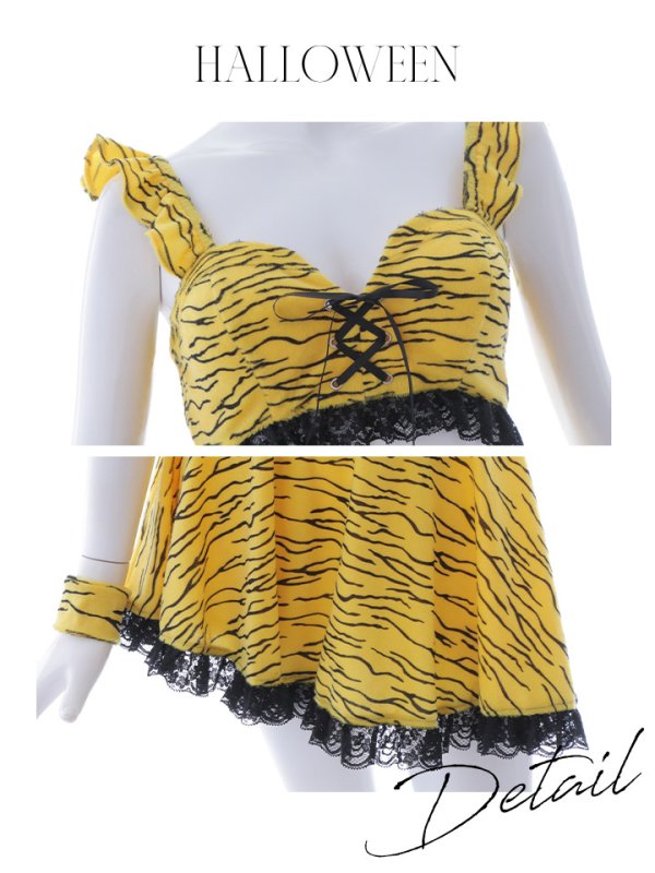 画像19: 【即日発送】【ハロウィン】セットアップフレアスカート鬼コスプレ【コスプレ6点セット】【S-Mサイズ/1カラー】[OF01]