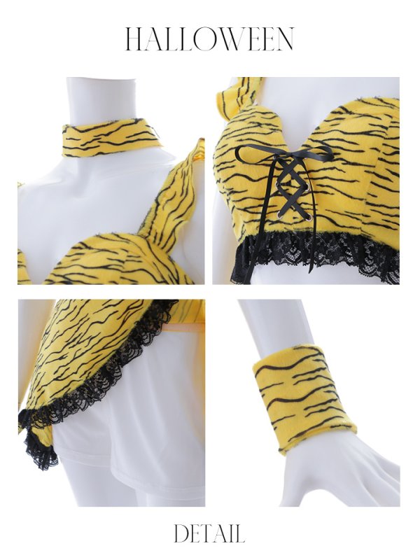 画像20: 【即日発送】【ハロウィン】セットアップフレアスカート鬼コスプレ【コスプレ6点セット】【S-Mサイズ/1カラー】[OF01]