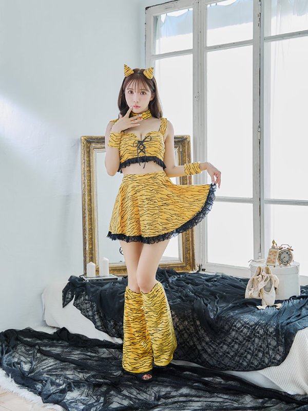 画像6: 【即日発送】【ハロウィン】セットアップフレアスカート鬼コスプレ【コスプレ6点セット】【S-Mサイズ/1カラー】[OF01]