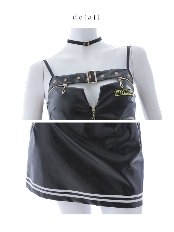 画像26: 【即日発送】【ハロウィン】ベルトレザーポリスセットアップ 【コスプレ6点セット】【XS-Mサイズ】(OF0106-SV)[OF04-Bg]