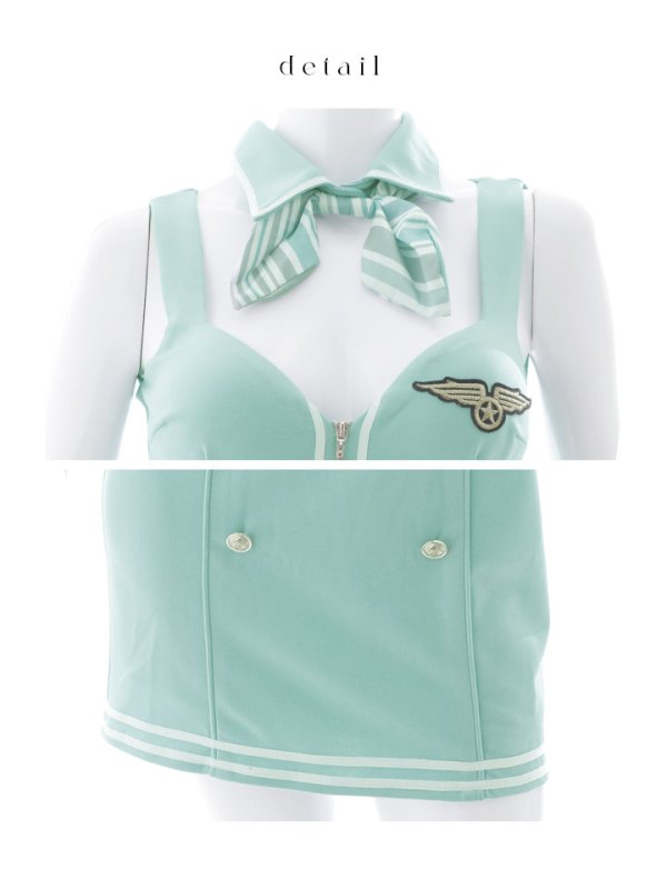 画像14: 【SALE!!】【即日発送！】【ハロウィン】CAコスプレセット  【コスプレ5点セット】【XS-M/1カラー】[HC03]