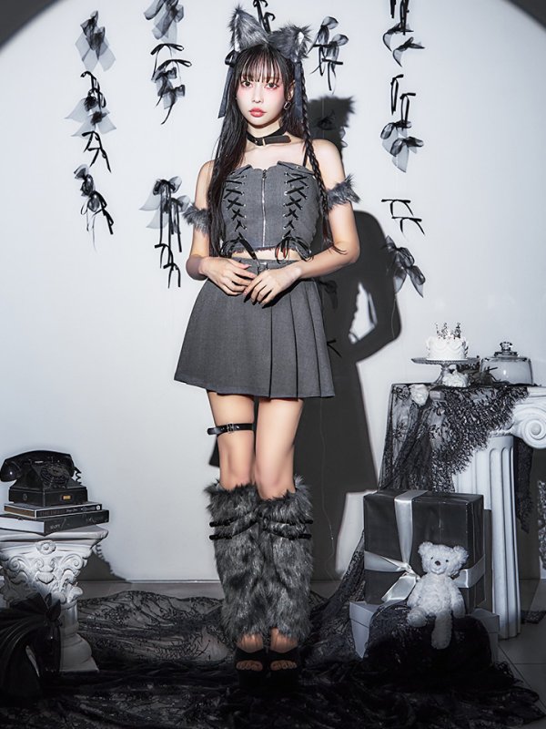 画像14: 【ハロウィン】レースアップオオカミセットアップ 【コスプレ8点セット】[HC03]