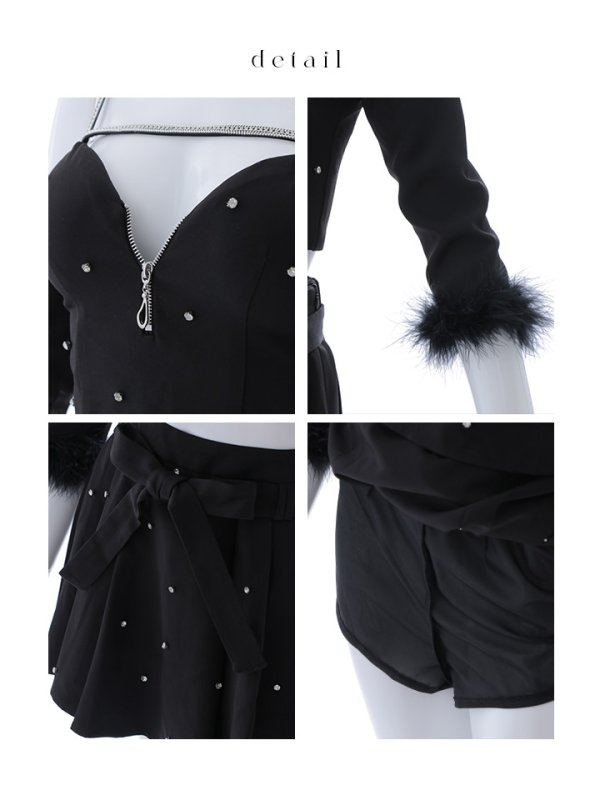 画像22: 【即日発送！】【ハロウィン】ビジューブラックキャットセットアップ 【コスプレ7点セット】[HC03]