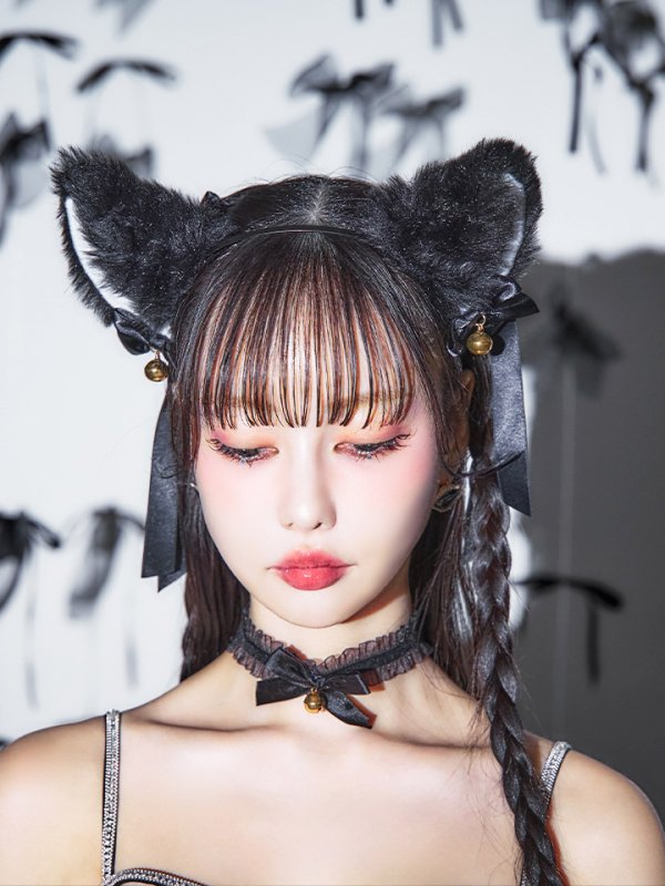 画像18: 【即日発送！】【ハロウィン】ビジューブラックキャットセットアップ 【コスプレ7点セット】[HC03]