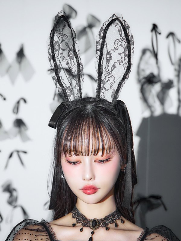 画像15: 【即日発送！】【ハロウィン】セクシーレースバニー半袖セットアップ 【コスプレ7点セット】[OF04]