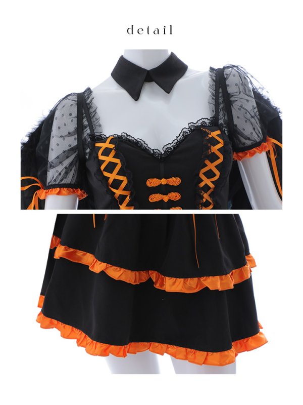 画像28: 【SALE!!】【即日発送】【ハロウィン】レースアップデビルスカートセットアップ 【コスプレ6点セット】[OF04-H]