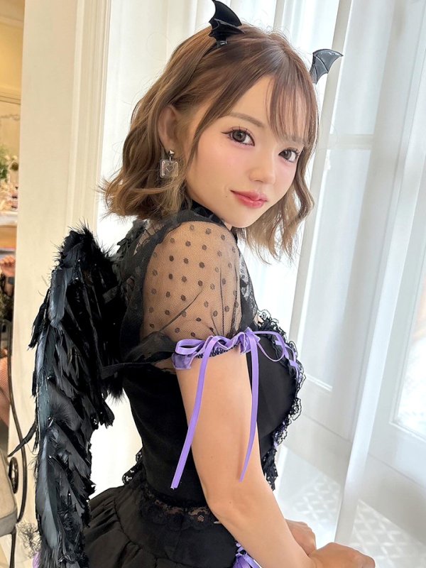 画像3: 【SALE!!】【即日発送】【ハロウィン】レースアップデビルスカートセットアップ 【コスプレ6点セット】[HC03-H]