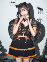 【即日発送】【ハロウィン】レースアップデビルスカートセットアップ 【コスプレ6点セット】[YMT-H]