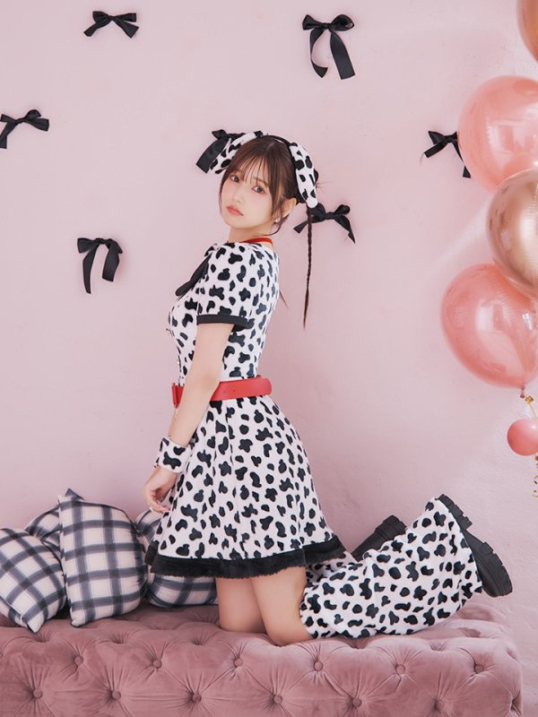 画像13: 【即日発送！】【ハロウィン】ダルメシアンミニフレアワンピース 【コスプレ点セット】 【S-XLサイズ/1カラー】[OF01]