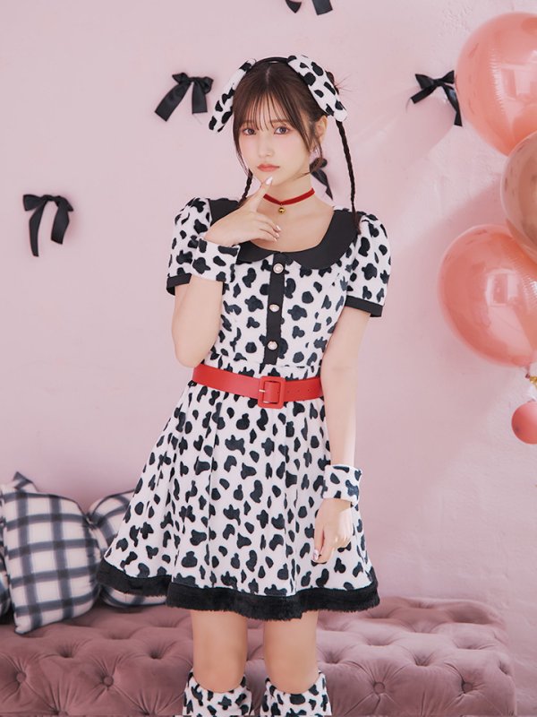 画像6: 【即日発送！】【ハロウィン】ダルメシアンミニフレアワンピース 【コスプレ点セット】 【S-XLサイズ/1カラー】[OF01]