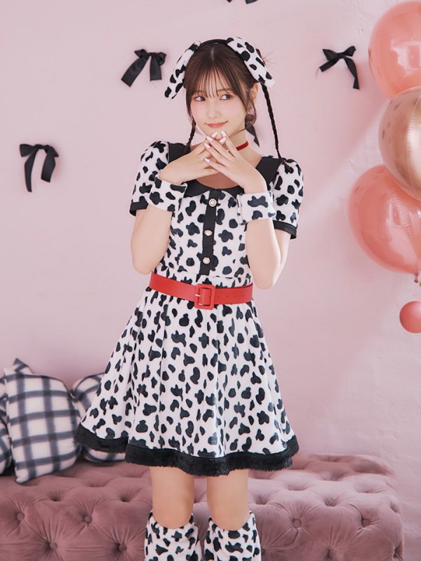 画像7: 【即日発送！】【ハロウィン】ダルメシアンミニフレアワンピース 【コスプレ点セット】 【S-XLサイズ/1カラー】[OF01]