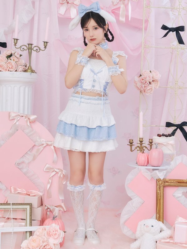 画像6: 【SALE!!】【即日発送！】【ハロウィン】ホワイトパピーセットアップ 【コスプレ6点セット】[OF01]