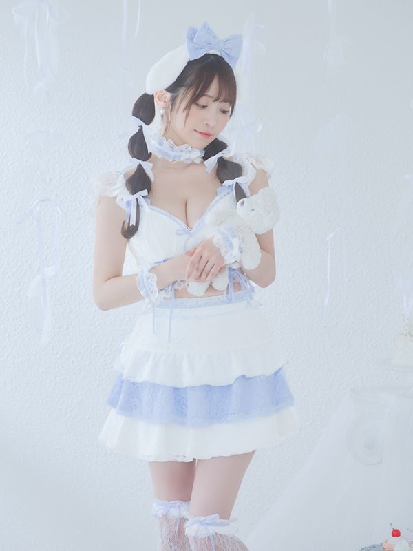 画像11: 【SALE!!】【即日発送！】【ハロウィン】ホワイトパピーセットアップ 【コスプレ6点セット】[OF01]