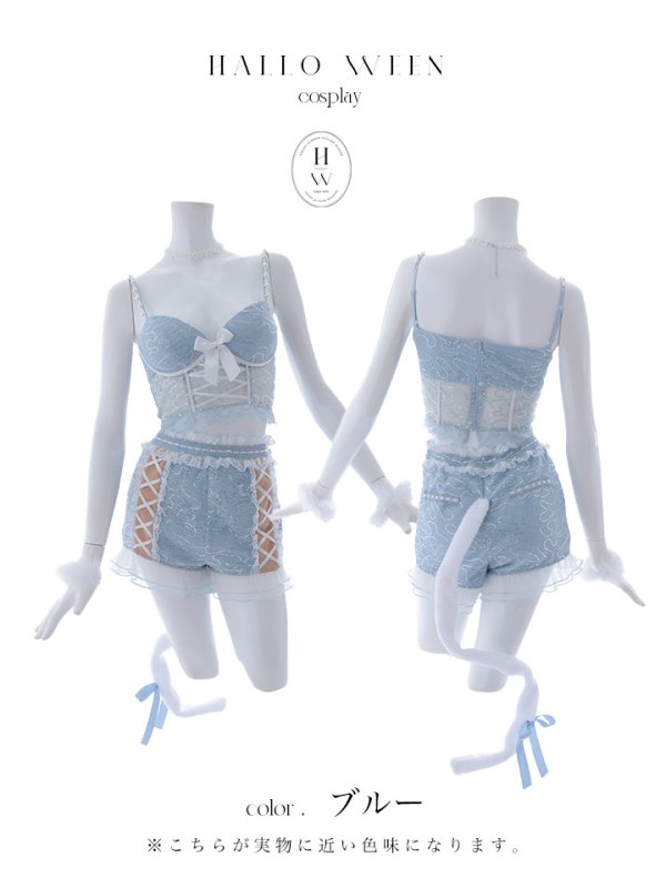 画像46: 【SALE!!】【ハロウィン】 キラキラキャットパンツセットアップ 【コスプレ6点セット】 【XS-Mサイズ/2カラー】[OF04]