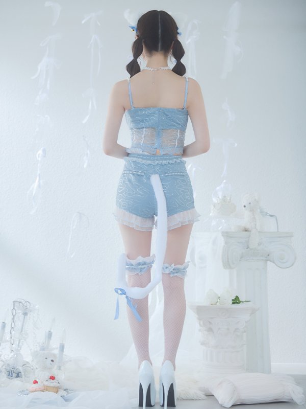 画像19: 【SALE!!】【ハロウィン】 キラキラキャットパンツセットアップ 【コスプレ6点セット】 【XS-Mサイズ/2カラー】[OF04]