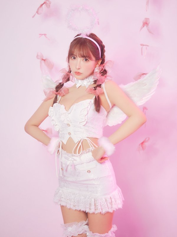 画像13: 【即日発送】【ハロウィン】セクシーエンジェルセットアップ 【コスプレ7点セット】【XS-Mサイズ/1カラー】[OF04-H]