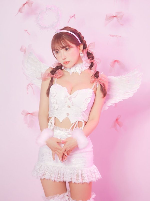 画像6: 【即日発送】【ハロウィン】セクシーエンジェルセットアップ 【コスプレ7点セット】【XS-Mサイズ/1カラー】[OF04-H]