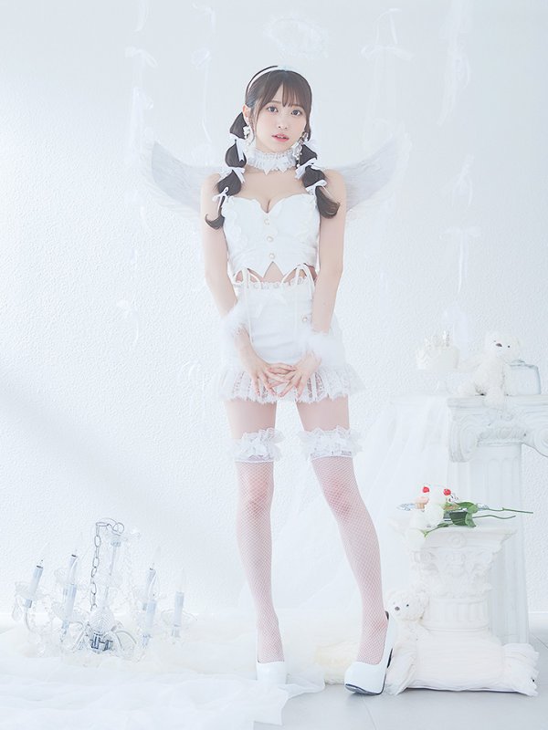 画像10: 【即日発送】【ハロウィン】セクシーエンジェルセットアップ 【コスプレ7点セット】【XS-Mサイズ/1カラー】[OF04-H]