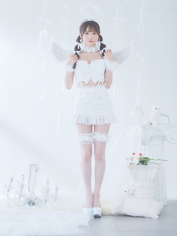 画像5: 【即日発送】【ハロウィン】セクシーエンジェルセットアップ 【コスプレ7点セット】【XS-Mサイズ/1カラー】[OF04-H]