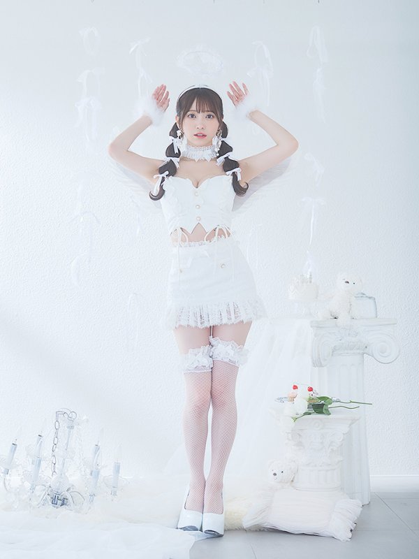 画像7: 【即日発送】【ハロウィン】セクシーエンジェルセットアップ 【コスプレ7点セット】【XS-Mサイズ/1カラー】[OF04-H]