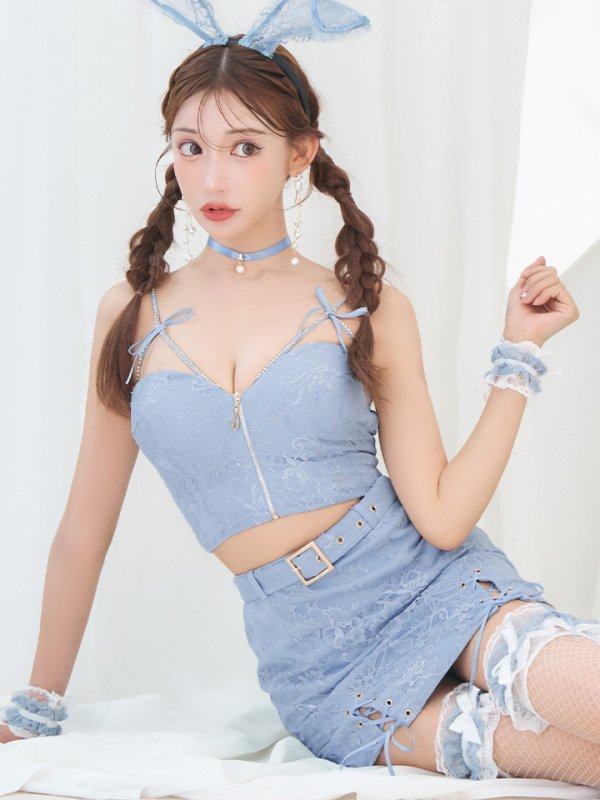 画像25: 【SALE!!】【即日発送！】【ハロウィン】レースリボンバニータイトミニセットアップ 【コスプレ8点セット】 【XS-Lサイズ/3カラー】[OF04]