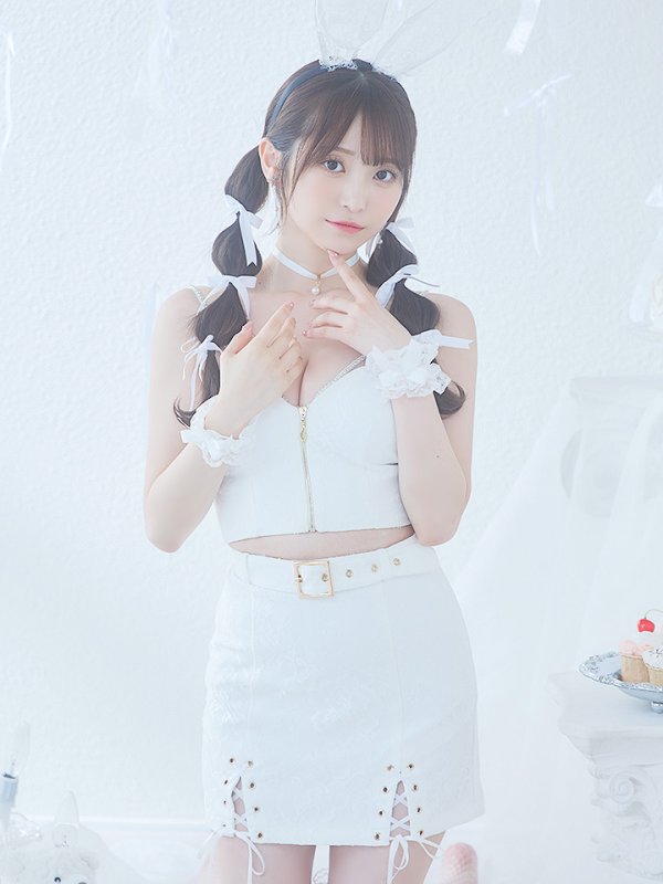 画像2: 【即日発送！】【ハロウィン】レースリボンバニータイトミニセットアップ 【コスプレ8点セット】 【XS-Lサイズ/3カラー】[YMT]