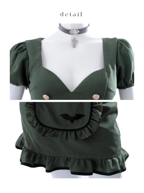 画像20: 【SALE!!】【即日発送！】【ハロウィン】 蝙蝠メイドミニセットアップ 【コスプレ7点セット】 【XS-Mサイズ/2カラー】[OF04]