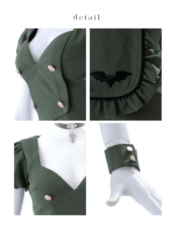 画像21: 【SALE!!】【即日発送！】【ハロウィン】 蝙蝠メイドミニセットアップ 【コスプレ7点セット】 【XS-Mサイズ/2カラー】[OF04]