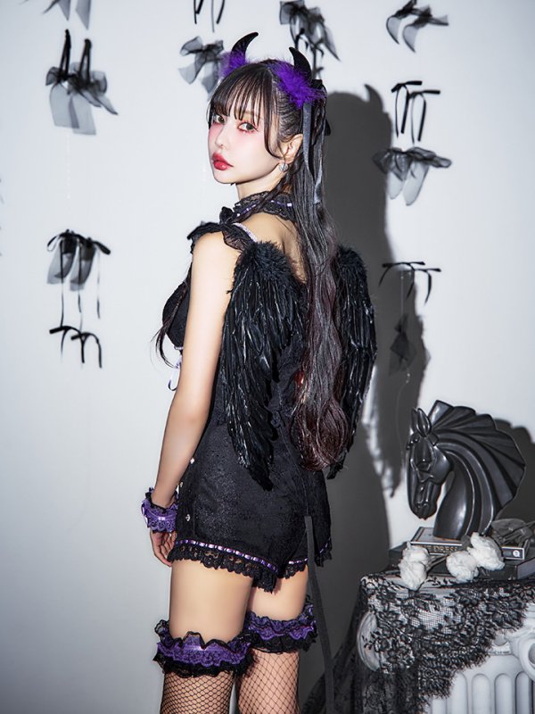 画像14: 【即日発送！】【ハロウィン】ビジューデビルパンツセットアップ 【コスプレ7点セット】[HC03-H]