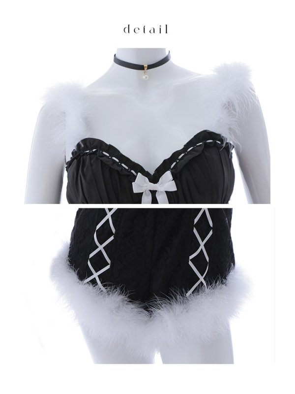 画像29: 【ハロウィン】 ファーキャミレースバニーガール 【コスプレ6点セット】 【XS-Mサイズ/2カラー】[OF04]