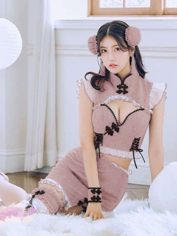 画像2: 【即日発送！】【ハロウィン】 レースチャイナセットアップ 【コスプレ5点セット】【XS-Lサイズ】(SE01YN)[YMT]
