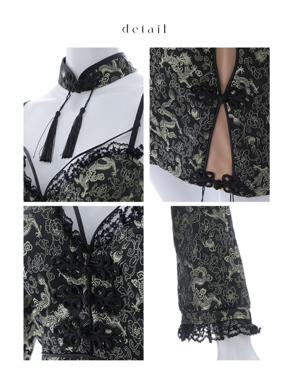 画像42: 【ハロウィン】 オフショルチャイナワンピース 【コスプレ6点セット】 【XS-Lサイズ/3カラー】(SE01YN)[OF04]