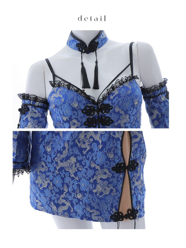 画像40: 【即日発送！】【ハロウィン】ベルスリーブチャイナセットアップ 【コスプレ5点セット】【XS-Mサイズ/1カラー】オフショルチャイナワンピース 【コスプレ6点セット】 【XS-Lサイズ/3カラー】(SE01YN)[OF04]