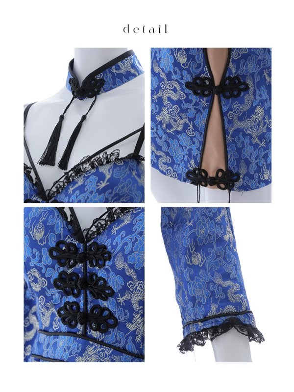 画像38: 【ハロウィン】 オフショルチャイナワンピース 【コスプレ6点セット】 【XS-Lサイズ/3カラー】(SE01YN)[OF04]