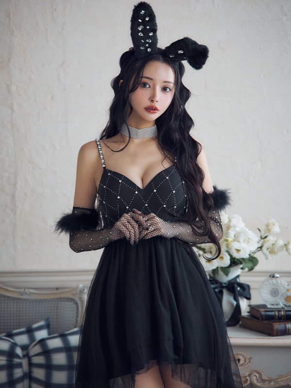 画像32: 【ハロウィン】 バニービジューフレアワンピース 【コスプレ5点セット】 【XS-Mサイズ/2カラー】[OF04]