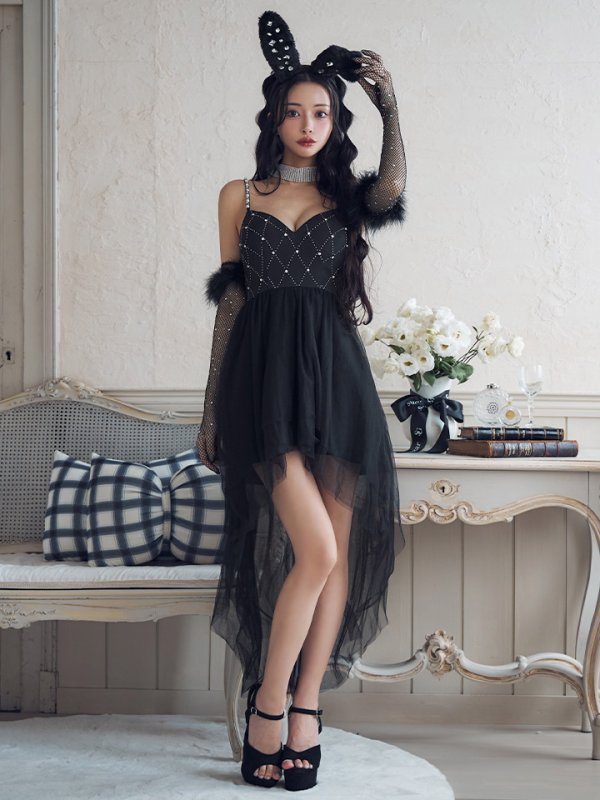 画像37: 【ハロウィン】 バニービジューフレアワンピース 【コスプレ5点セット】 【XS-Mサイズ/2カラー】[OF04]