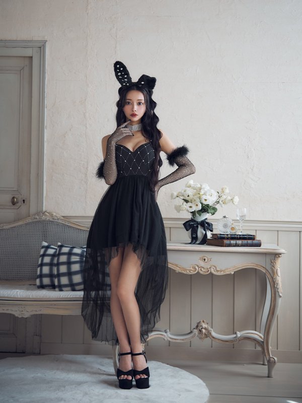 画像5: 【ハロウィン】 バニービジューフレアワンピース 【コスプレ5点セット】 【XS-Mサイズ/2カラー】[OF04]