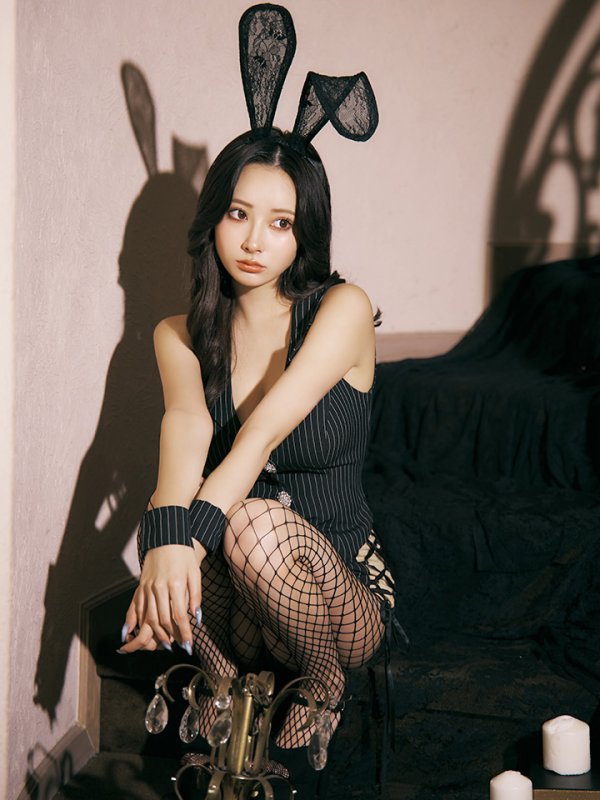 画像7: 【即日発送】【ハロウィン】 ストライプバニーセットアップ 【コスプレ6点セット】 【XS-Mサイズ/1カラー】[HC03]