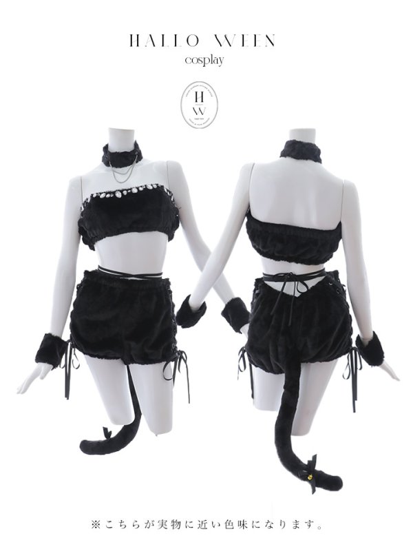 画像12: 【即日発送！】【ハロウィン】 もこもこキャットセットアップコスプレ 【コスプレ6点セット】 【Fサイズ/1カラー】[OF01]