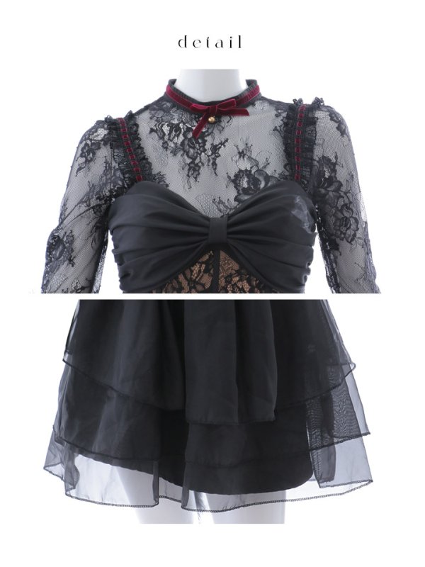 画像19: 【SALE!!】【即日発送！】【ハロウィン】 黒猫シアーレースワンピース 【コスプレ5点セット】 【S-XLサイズ/1カラー】[OF04]
