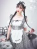 画像1: 【即日発送！】【ハロウィン】ギンガムチェックメイドワンピース 【コスプレ5点セット】[YMT] (1)