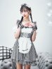 画像14: 【即日発送！】【ハロウィン】ギンガムチェックメイドワンピース 【コスプレ5点セット】[YMT]