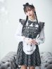 画像10: 【即日発送！】【ハロウィン】ブラックチェックメイドワンピース 【コスプレ5点セット】[YMT]