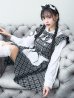 画像15: 【即日発送！】【ハロウィン】ブラックチェックメイドワンピース 【コスプレ5点セット】[YMT]