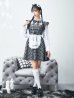 画像4: 【即日発送！】【ハロウィン】ブラックチェックメイドワンピース 【コスプレ5点セット】[YMT]
