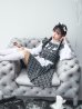 画像9: 【即日発送！】【ハロウィン】ブラックチェックメイドワンピース 【コスプレ5点セット】[YMT]